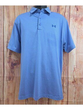Under Armour HeatGear Striped Polo Shirt Mens Large Loose Fit